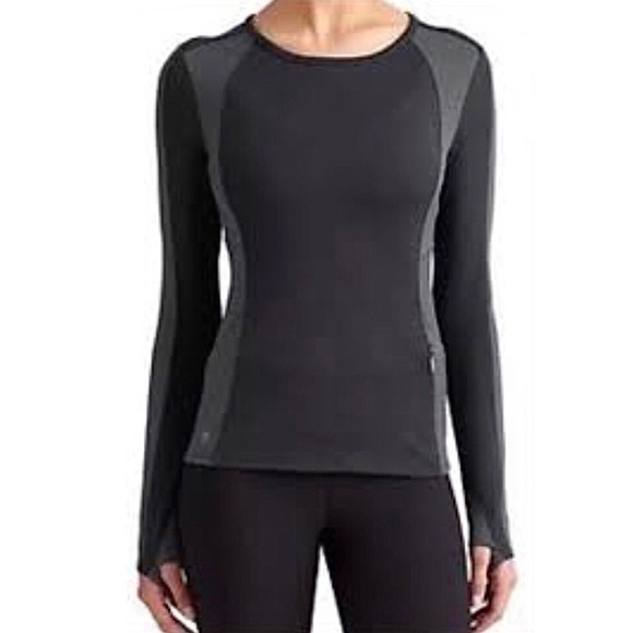 Athleta Spotlight Black and Gray Pin Stripe Pullover Long Sleeve Active … - Picture 3 of 14